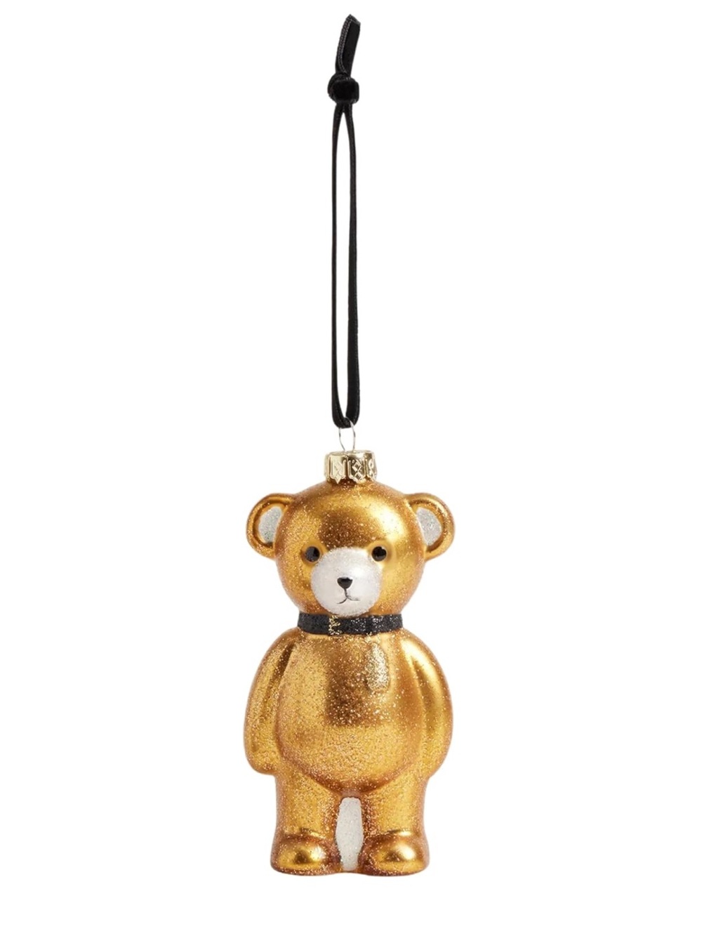 Coach Gold Teddy Bear Ornament with Black Loop - New